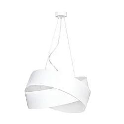 Sospensione Moderna 1 Luce In Fasce Di Acciaio Bianco