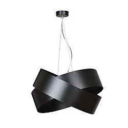 Sospensione Moderna 1 Luce In Fasce Di Acciaio Nero