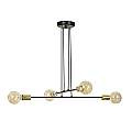 Lampadario Industrial 4 Luci Benzaiten A Bracci In Acciaio Nero E Oro LA0148-EB-4-NR