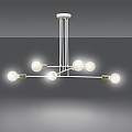 Lampadario Industrial 6 Luci Benzaiten A Bracci In Acciaio Bianco E Oro LA0148-EB-6-BI