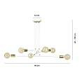 Lampadario Industrial 6 Luci Benzaiten A Bracci In Acciaio Bianco E Oro LA0148-EB-6-BI