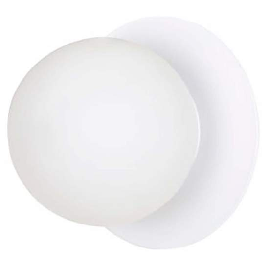 Applique 1 Luce Inari In Acciaio Bianco E Sfera In Vetro Opalino LA0149-EB-AP1-BI