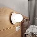 Applique 1 Luce Inari In Acciaio Bianco E Sfera In Vetro Opalino LA0149-EB-AP1-BI