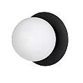 Applique 1 Luce Inari In Acciaio Nero E Sfera In Vetro Opalino LA0149-EB-AP1-NR