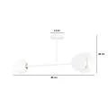 Plafoniera 2 Luci Inari In Acciaio Bianco E Sfera In Vetro Opalino LA0149-EB-PL2-BI