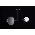 Plafoniera 2 Luci Inari In Acciaio Nero E Sfera In Vetro Opalino LA0149-EB-PL2-NR