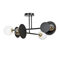 Plafoniera Moderna Inari Acciaio Nero 2 Luci E27 Ip20