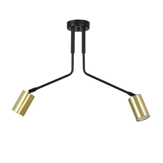 Plafoniera Minimal Tenjin Acciaio Nero 2 Luci Gu10 Ip20 LA0150-EB-PL2-NR