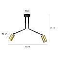 Plafoniera Minimal Tenjin Acciaio Nero 2 Luci Gu10 Ip20 LA0150-EB-PL2-NR