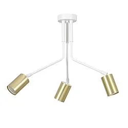 Plafoniera Minimal Tenjin Acciaio Bianco 3 Luci Gu10 Ip20