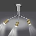 Plafoniera Minimal Tenjin Acciaio Bianco 3 Luci Gu10 Ip20 LA0150-EB-PL3-BI