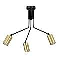 Plafoniera Minimal Tenjin Acciaio Nero 3 Luci Gu10 Ip20 LA0150-EB-PL3-NR