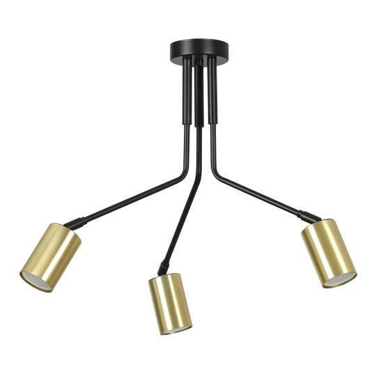 Plafoniera Minimal Tenjin Acciaio Nero 3 Luci Gu10 Ip20 LA0150-EB-PL3-NR
