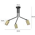 Plafoniera Minimal Tenjin Acciaio Nero 3 Luci Gu10 Ip20 LA0150-EB-PL3-NR