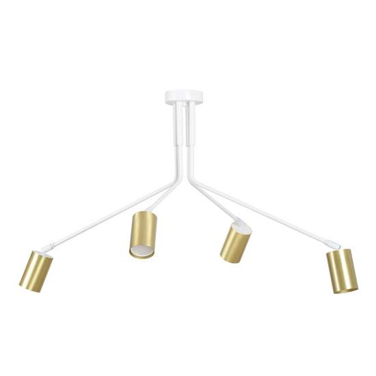 Plafoniera Minimal Tenjin Acciaio Bianco 4 Luci Gu10 Ip20 LA0150-EB-PL4-BI