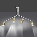 Plafoniera Minimal Tenjin Acciaio Bianco 4 Luci Gu10 Ip20 LA0150-EB-PL4-BI