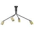Plafoniera Minimal Tenjin Acciaio Nero 4 Luci Gu10 Ip20 LA0150-EB-PL4-NR