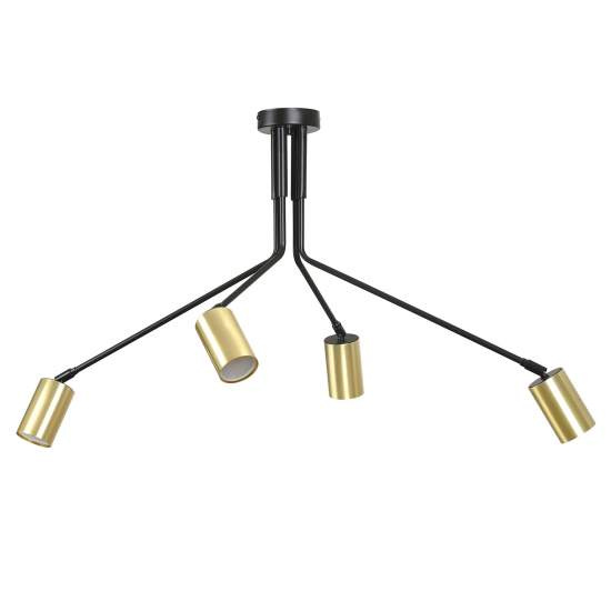 Plafoniera Minimal Tenjin Acciaio Nero 4 Luci Gu10 Ip20 LA0150-EB-PL4-NR