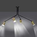 Plafoniera Minimal Tenjin Acciaio Nero 4 Luci Gu10 Ip20 LA0150-EB-PL4-NR
