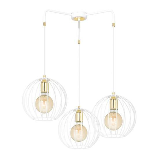 Lampadario Contemporaneo Omoikane Acciaio Bianco 3 Luci E27 Ip20 LA0151-EB-3-BI