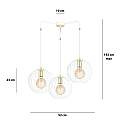 Lampadario Contemporaneo Omoikane Acciaio Bianco 3 Luci E27 Ip20 LA0151-EB-3-BI
