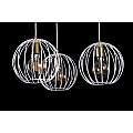 Lampadario Contemporaneo Omoikane Acciaio Bianco 3 Luci E27 Ip20 LA0151-EB-3-BI