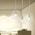 Lampadario Contemporaneo Omoikane Acciaio Bianco 3 Luci E27 Ip20 LA0151-EB-3-BI
