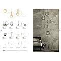 Lampadario Contemporaneo Omoikane Acciaio Bianco 6 Luci E27 Ip20 LA0151-EB-6-BI