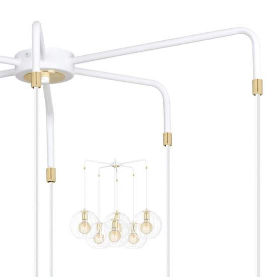 Lampadario Contemporaneo Omoikane Acciaio Bianco 6 Luci E27 Ip20 LA0151-EB-6-BI