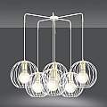 Lampadario Contemporaneo Omoikane Acciaio Bianco 6 Luci E27 Ip20 LA0151-EB-6-BI