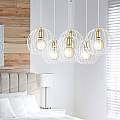 Lampadario Contemporaneo Omoikane Acciaio Bianco 6 Luci E27 Ip20 LA0151-EB-6-BI