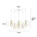 Lampadario Contemporaneo Omoikane Acciaio Bianco 6 Luci E27 Ip20 LA0151-EB-6-BI