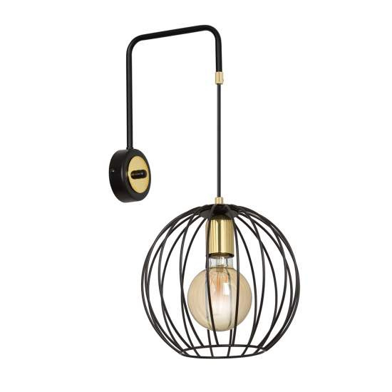 Applique Contemporaneo Omoikane Acciaio Nero 1 Luce E27 Ip20 LA0151-EB-AP1-NR