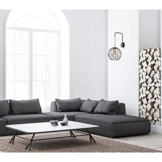 Applique Contemporaneo Omoikane Acciaio Nero 1 Luce E27 Ip20 LA0151-EB-AP1-NR