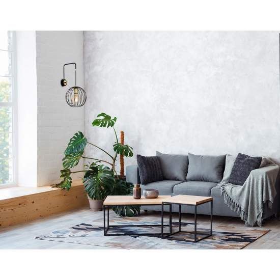 Applique Contemporaneo Omoikane Acciaio Nero 1 Luce E27 Ip20 LA0151-EB-AP1-NR