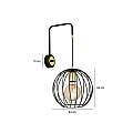 Applique Contemporaneo Omoikane Acciaio Nero 1 Luce E27 Ip20 LA0151-EB-AP1-NR