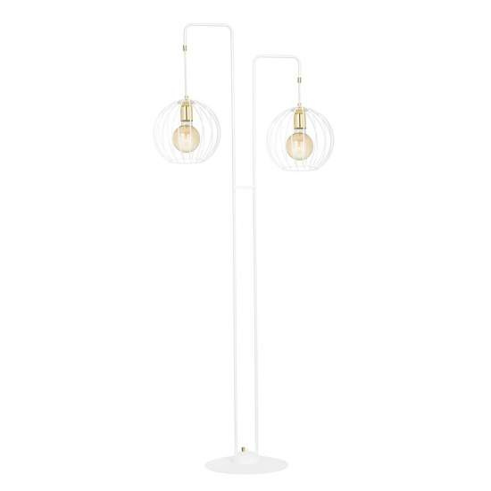 Piantana Contemporaneo Omoikane Acciaio Bianco 2 Luci E27 Ip20 LA0151-EB-PT2-BI