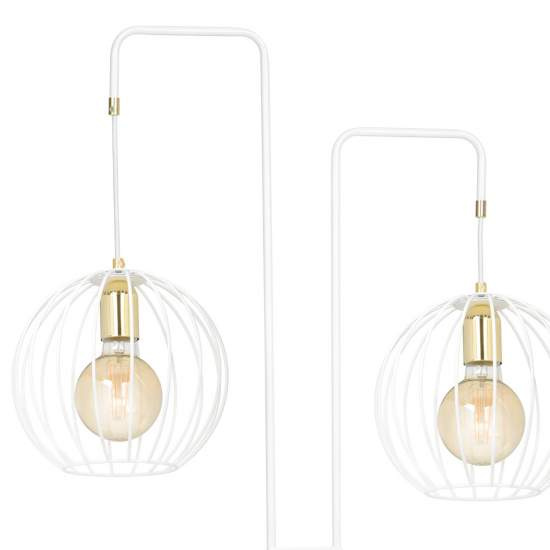 Piantana Contemporaneo Omoikane Acciaio Bianco 2 Luci E27 Ip20 LA0151-EB-PT2-BI