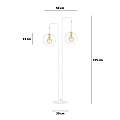 Piantana Contemporaneo Omoikane Acciaio Bianco 2 Luci E27 Ip20 LA0151-EB-PT2-BI