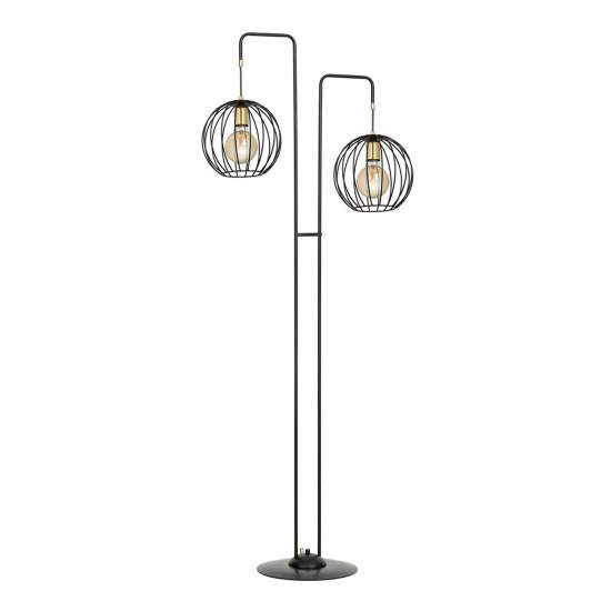Piantana Contemporaneo Omoikane Acciaio Nero 2 Luci E27 Ip20 LA0151-EB-PT2-NR