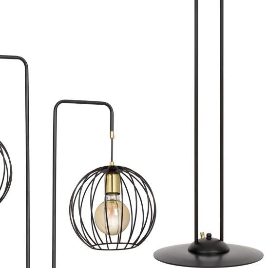 Piantana Contemporaneo Omoikane Acciaio Nero 2 Luci E27 Ip20 LA0151-EB-PT2-NR