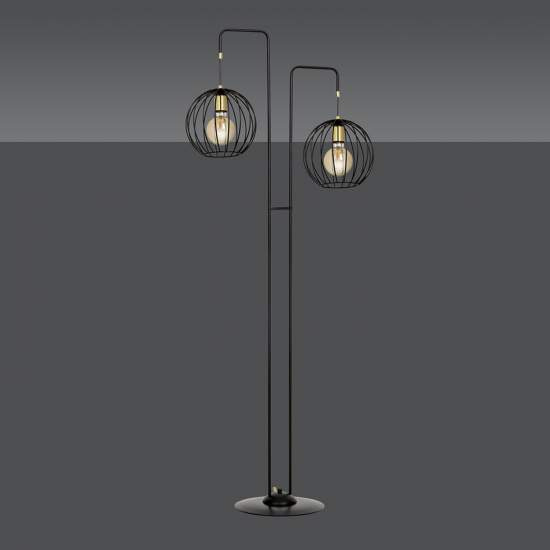 Piantana Contemporaneo Omoikane Acciaio Nero 2 Luci E27 Ip20 LA0151-EB-PT2-NR