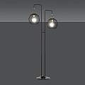 Piantana Contemporaneo Omoikane Acciaio Nero 2 Luci E27 Ip20 LA0151-EB-PT2-NR