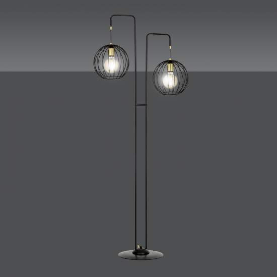 Piantana Contemporaneo Omoikane Acciaio Nero 2 Luci E27 Ip20 LA0151-EB-PT2-NR