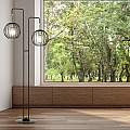 Piantana Contemporaneo Omoikane Acciaio Nero 2 Luci E27 Ip20 LA0151-EB-PT2-NR