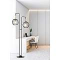 Piantana Contemporaneo Omoikane Acciaio Nero 2 Luci E27 Ip20 LA0151-EB-PT2-NR
