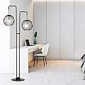 Piantana Contemporaneo Omoikane Acciaio Nero 2 Luci E27 Ip20 LA0151-EB-PT2-NR