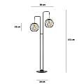 Piantana Contemporaneo Omoikane Acciaio Nero 2 Luci E27 Ip20 LA0151-EB-PT2-NR