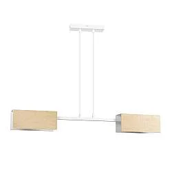Lampadario Minimal Potter Acciaio Bianco 2 Luci E27
