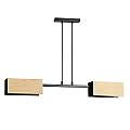 Lampadario Minimal Sarutahiko Acciaio Nero 2 Luci E27 Ip20 LA0152-EB-2-NR